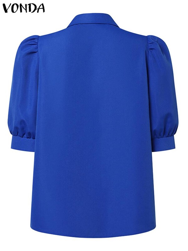 VONDA Ženske elegantne košulje Ljeto 2024. Modne bluze s polupuf rukavima Topovi tunike Ležerne jednobojne Blusas Femininas