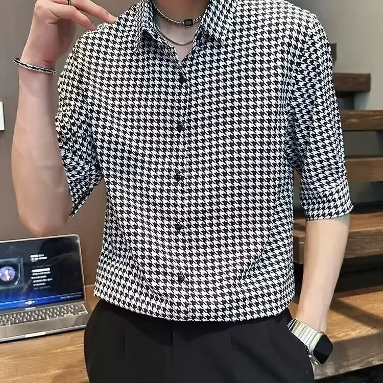 Muška moderna ljetna majica kratkih rukava 2024, novi dolazak, košulja s uzorkom ptica, moderna muška košulja za slobodno vrijeme