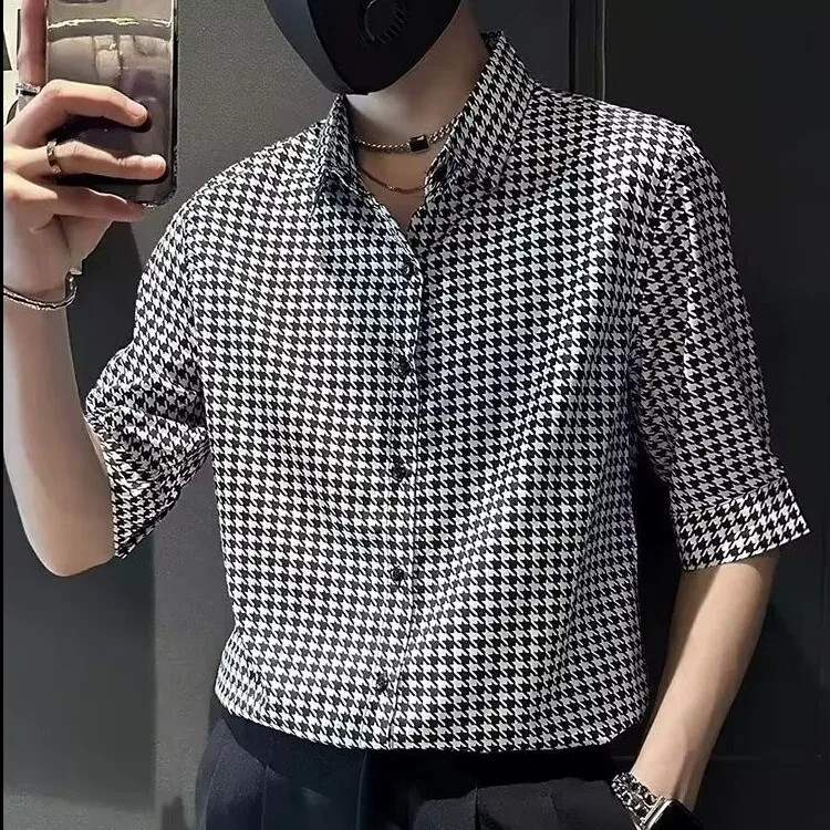 Muška moderna ljetna majica kratkih rukava 2024, novi dolazak, košulja s uzorkom ptica, moderna muška košulja za slobodno vrijeme