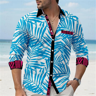 2024 Νέα καλοκαιρινά ανδρικά πουκάμισα μοντέρνα και casual μονόχρωμα με τυπωμένα κουμπιά πέτο Ρούχα υψηλής ποιότητας Top Street