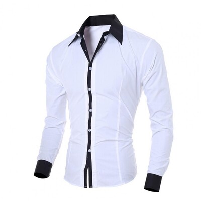 Vīriešu svītras krekli ar garām piedurknēm slaidi balti sociālie krekli Ikdienas vīriešu apģērbi Biznesa Camisa Masculina Chemise Ziemassvētku krekls