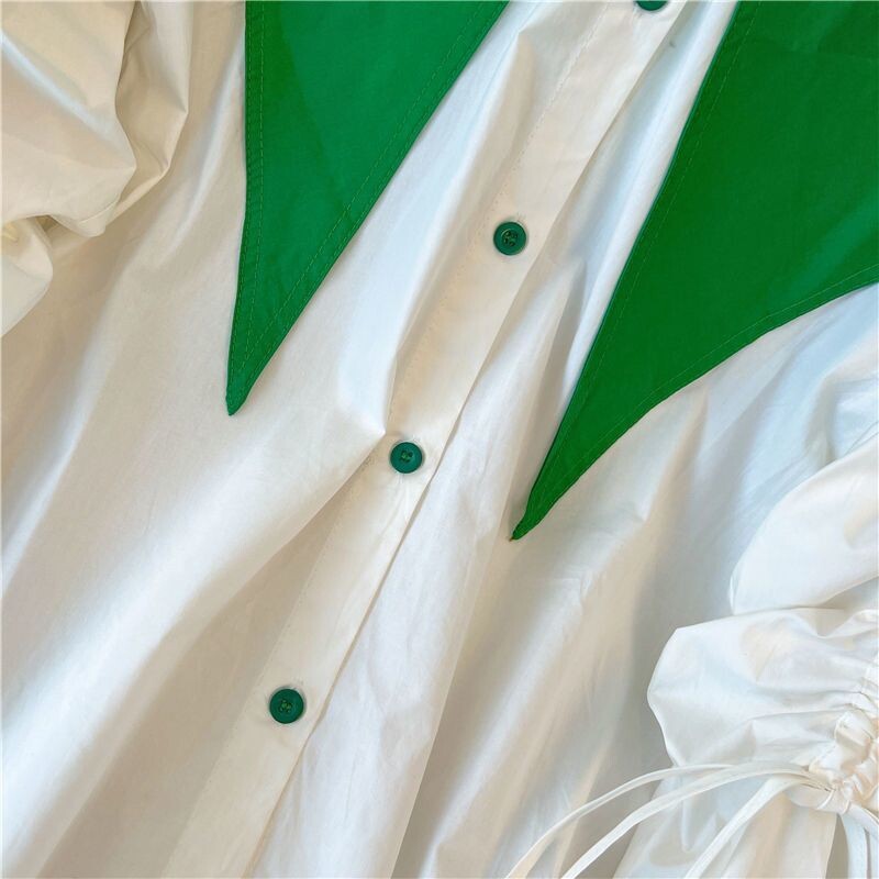 Ležerna široka bluza s otvorenim ovratnikom Proljeće Jesen Spojena ženska odjeća Jednoredno kopčanje Elegantna košulja s uzicom Novo