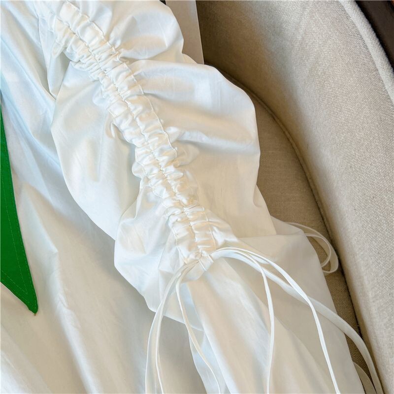 Ležerna široka bluza s otvorenim ovratnikom Proljeće Jesen Spojena ženska odjeća Jednoredno kopčanje Elegantna košulja s uzicom Novo