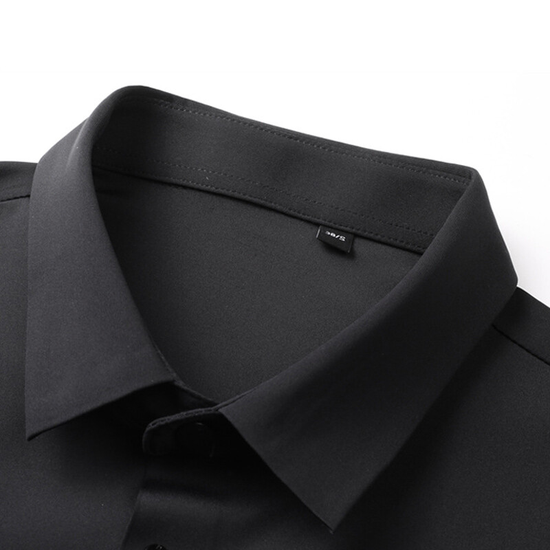 Muške visoke kvalitete, jednobojne, bešavne, visoke elastičnosti, udobne, uske košulje dugih rukava, uske društvene, ležerne poslovne svečane svečane košulje