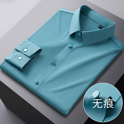 Muška ljetna košulja kratkih rukava Visoko elastična i besprijekorna cotta nova majica dugih rukava, tanka spandex koja se ne pegla, poslovna slobodno vrijeme