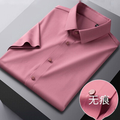 Muška ljetna košulja kratkih rukava Visoko elastična i besprijekorna cotta nova majica dugih rukava, tanka spandex koja se ne pegla, poslovna slobodno vrijeme