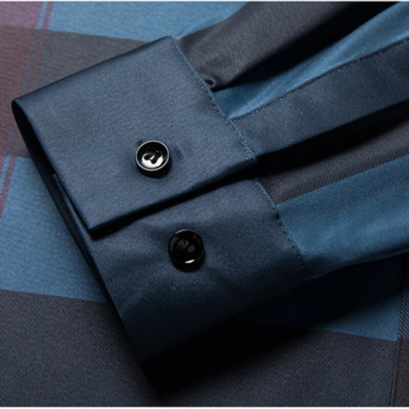 MLSHP Bešavne muške svečane košulje Luksuzne bešavne poslovne ležerne muške košulje dugih rukava Proljetne i jesenske tanke muške košulje 4XL