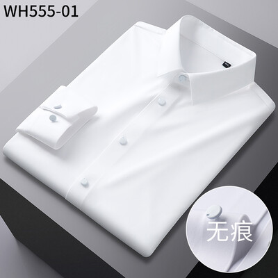 Νέο, υψηλής ελαστικότητας, μη σιδερένιο ανδρικό πουκάμισο μακρυμάνικο κορυφαίας ποιότητας λεπτό μονόχρωμο επίσημο φόρεμα πολυτελείας