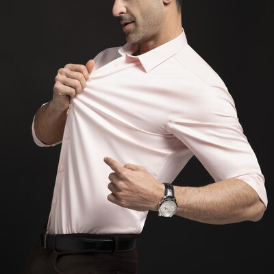 Nova elastična košulja dugih rukava za mušku modu, posao, slobodno vrijeme, jednobojna košulja koja se ne pegla, profesionalna muška bijela košulja