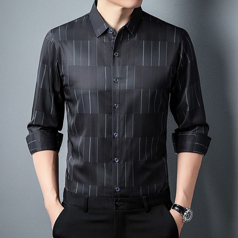 Ανδρικά πουκάμισα υψηλής ποιότητας ανοιξιάτικα μακρυμάνικα φθινοπώρου Κορεάτικα ανδρικά ρούχα Camisa Masculina