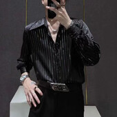 Meeste särk Triibuline pikkade varrukatega särk Sügisene vabaaja spordisaal Hingav Niiskus Wick Kulumiskindel meeste top riided 2024