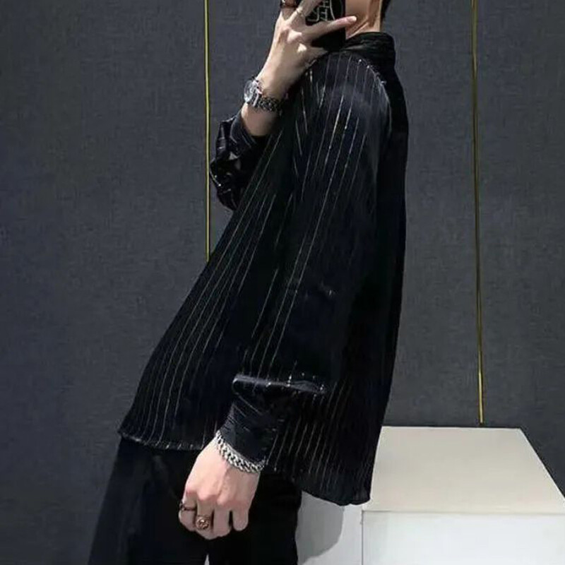 Meeste särk Triibuline pikkade varrukatega särk Sügisene vabaaja spordisaal Hingav Niiskus Wick Kulumiskindel meeste top riided 2024