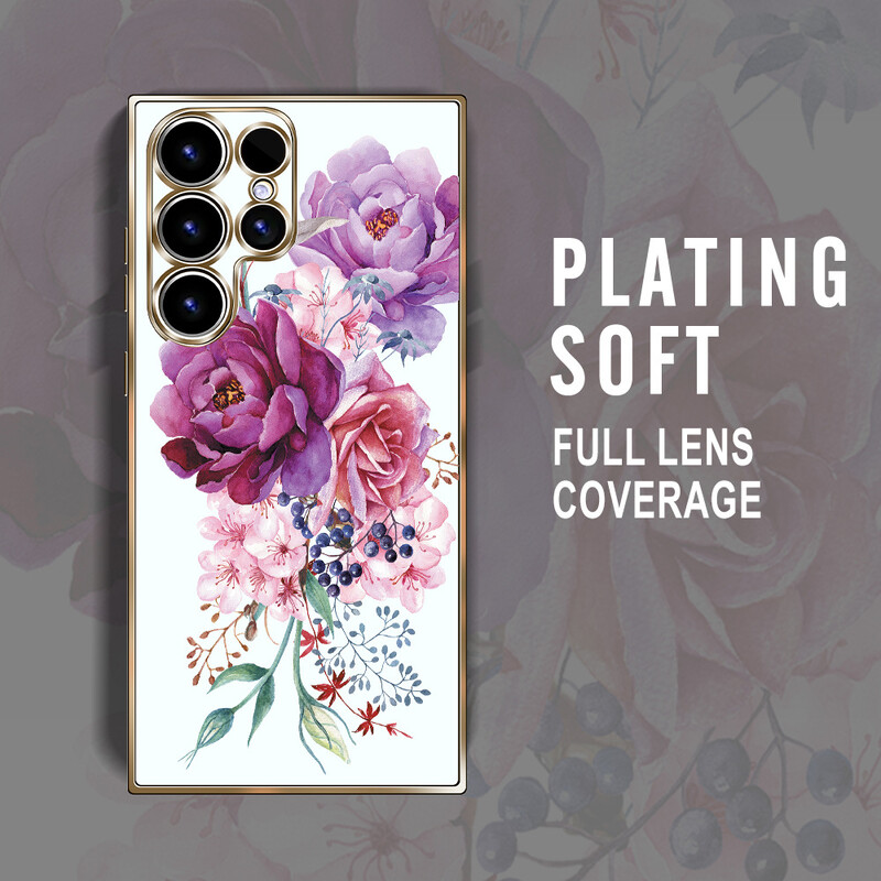 Prekogranična galvanizirana torbica za mobilni telefon s cvjetnim uzorkom prikladna je za sve serije IPhone 7 do 15 i serije Samsung SA