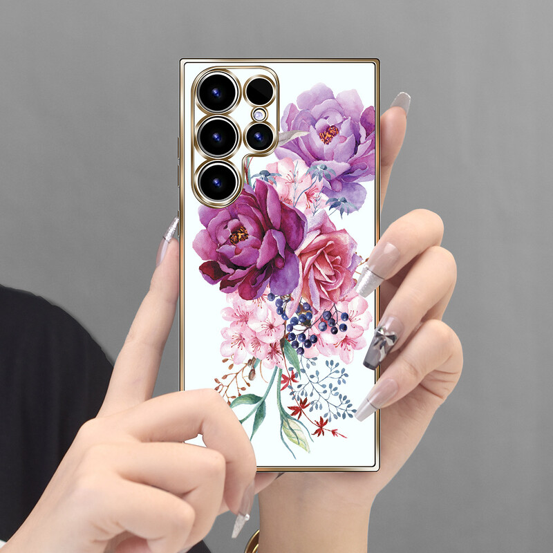 Prekogranična galvanizirana torbica za mobilni telefon s cvjetnim uzorkom prikladna je za sve serije IPhone 7 do 15 i serije Samsung SA