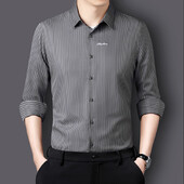 Ležerna poslovna muška prugasta košulja s dugim rukavima Novi dolasci Uski pripijeni poslovni kaput Muška trendovska marka Formalna kapa