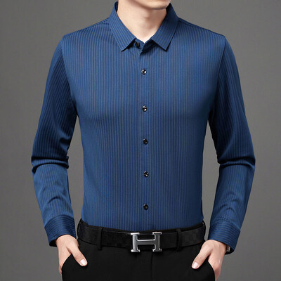 Dizajnerske prugaste muške košulje za muškarce 2022. korejska modna jesenska košulja dugih rukava luksuzna haljina ležerna odjeća jersey 82