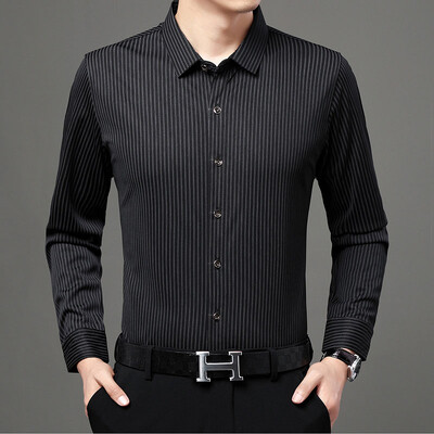 Dizajnerske prugaste muške košulje za muškarce 2022. korejska modna jesenska košulja dugih rukava luksuzna haljina ležerna odjeća jersey 82