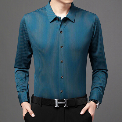 Dizajnerske prugaste muške košulje za muškarce 2022. korejska modna jesenska košulja dugih rukava luksuzna haljina ležerna odjeća jersey 82
