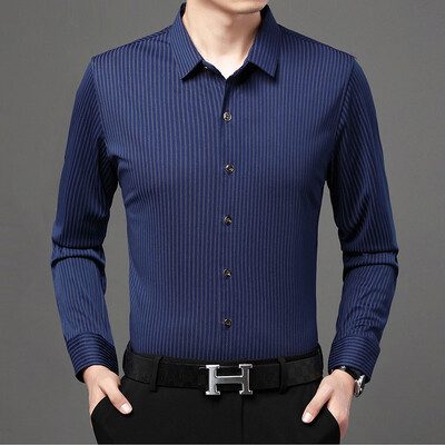 Dizajnerske prugaste muške košulje za muškarce 2022. korejska modna jesenska košulja dugih rukava luksuzna haljina ležerna odjeća jersey 82