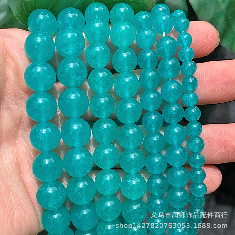 Natural Chalcedony Beads DIY Jewelry Accessories Handmade Beads Semi-finished Jade Beads Factory Άμεσες πωλήσεις