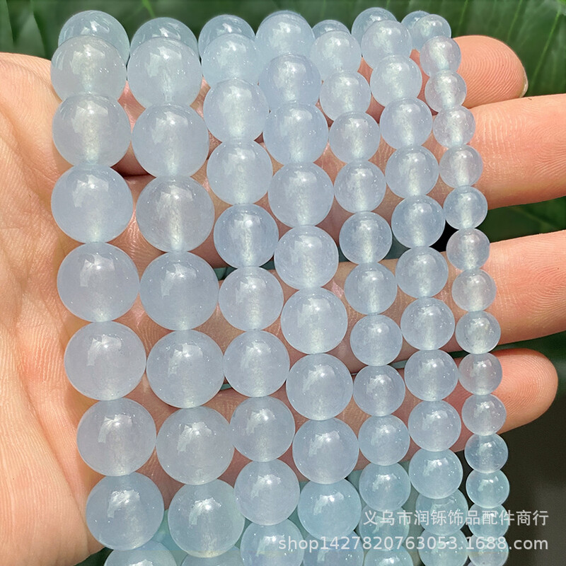 Natural Chalcedony Beads DIY Jewelry Accessories Handmade Beads Semi-finished Jade Beads Factory Άμεσες πωλήσεις