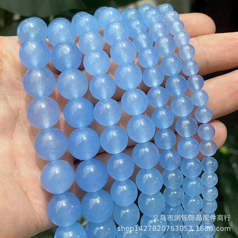 Natural Chalcedony Beads DIY Jewelry Accessories Handmade Beads Semi-finished Jade Beads Factory Άμεσες πωλήσεις