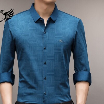 Proljetni i jesenski muški kardigan s polo ovratnikom s jednorednim kopčanjem Karirani vez Jednobojna majica dugih rukava Donji dio majice Gornji dijelovi