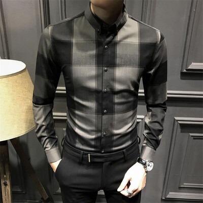Toamnă KPOP Stil la modă Harajuku Topuri slim Fit Ocazional largi Cămașă cu guler ascuțit Bluza cu mânecă lungă cu nasturi imprimate
