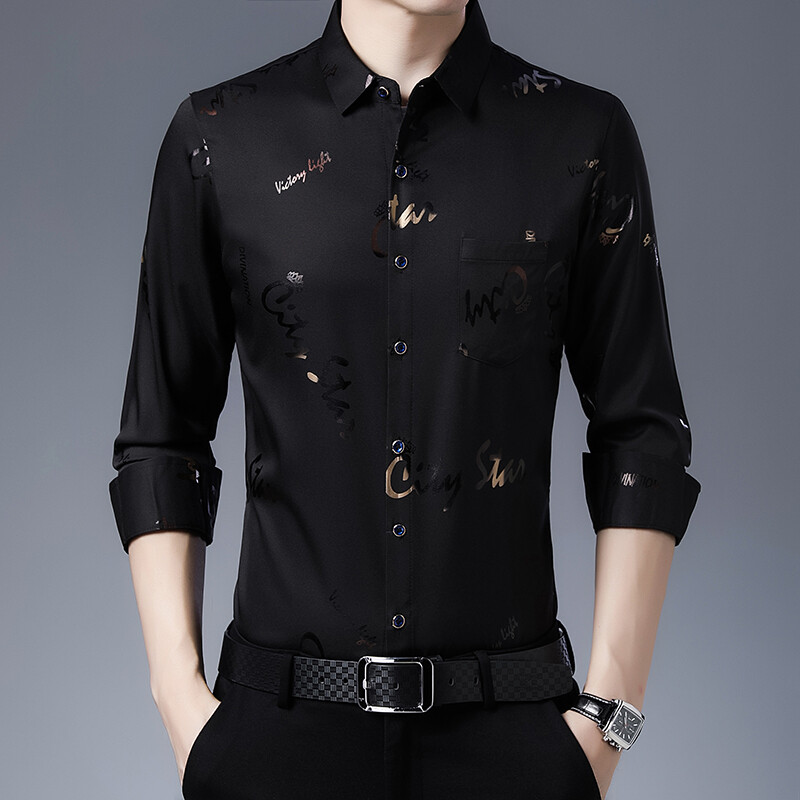 Modne muške ležerne košulje, muška poslovna košulja dugih rukava, muške široke majice s džepovima