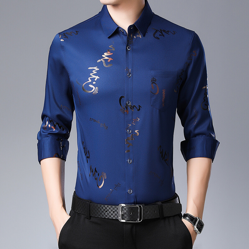 Modne muške ležerne košulje, muška poslovna košulja dugih rukava, muške široke majice s džepovima