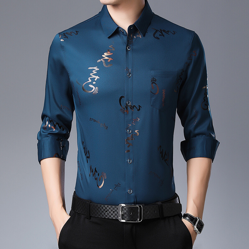 Modne muške ležerne košulje, muška poslovna košulja dugih rukava, muške široke majice s džepovima