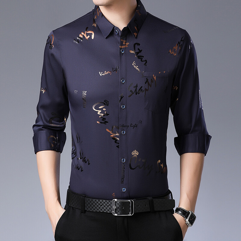 Modne muške ležerne košulje, muška poslovna košulja dugih rukava, muške široke majice s džepovima