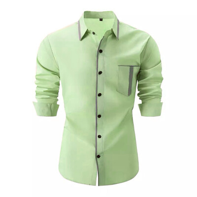 9-bojna muška kravata jednobojna košulja poslovna uredska prevelika veličina 6xl široki stilski džep udobna mekana tkanina