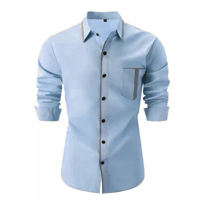 9-bojna muška kravata jednobojna košulja poslovna uredska prevelika veličina 6xl široki stilski džep udobna mekana tkanina