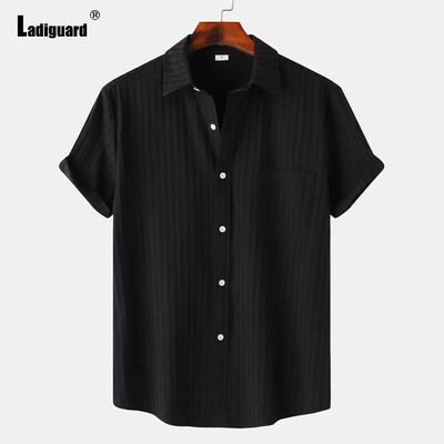 Bijela patchwork košulja blusa Muške modne majice kratkih rukava Najnovija ljetna ležerna ulična bluza Seksi muška odjeća 2024.