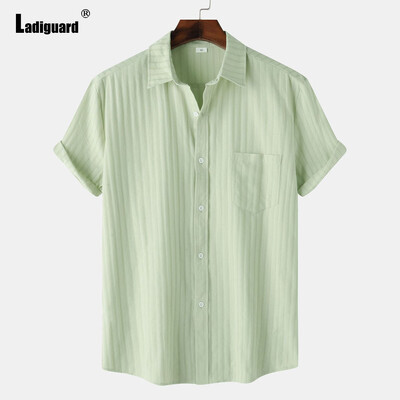 Bijela patchwork košulja blusa Muške modne majice kratkih rukava Najnovija ljetna ležerna ulična bluza Seksi muška odjeća 2024.