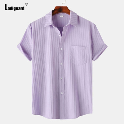 Bijela patchwork košulja blusa Muške modne majice kratkih rukava Najnovija ljetna ležerna ulična bluza Seksi muška odjeća 2024.