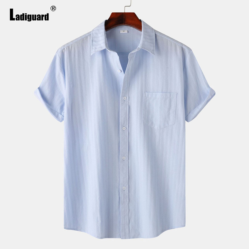 Bijela patchwork košulja blusa Muške modne majice kratkih rukava Najnovija ljetna ležerna ulična bluza Seksi muška odjeća 2024.