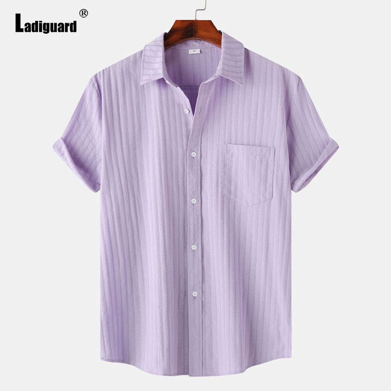 Bijela patchwork košulja blusa Muške modne majice kratkih rukava Najnovija ljetna ležerna ulična bluza Seksi muška odjeća 2024.