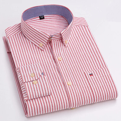 Υψηλής ποιότητας ανδρικό βαμβακερό πουκάμισο Oxford Άνοιξη Φθινοπωρινό μακρυμάνικο Άνετο σπίτι Ταξίδι Κορεάτικο στυλ σχεδιαστή Μέγεθος 5XL-6XL-7XL