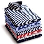 Cămașă coreeană în carouri slim fit pentru bărbați pentru rochie casual de afaceri în primăvară și vară cămașă subțire cu mâneci lungi, în dungi, pentru bărbați