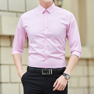 Zgodna ležerna muška košulja s 3/4 rukava na kopčanje u korejskom stilu