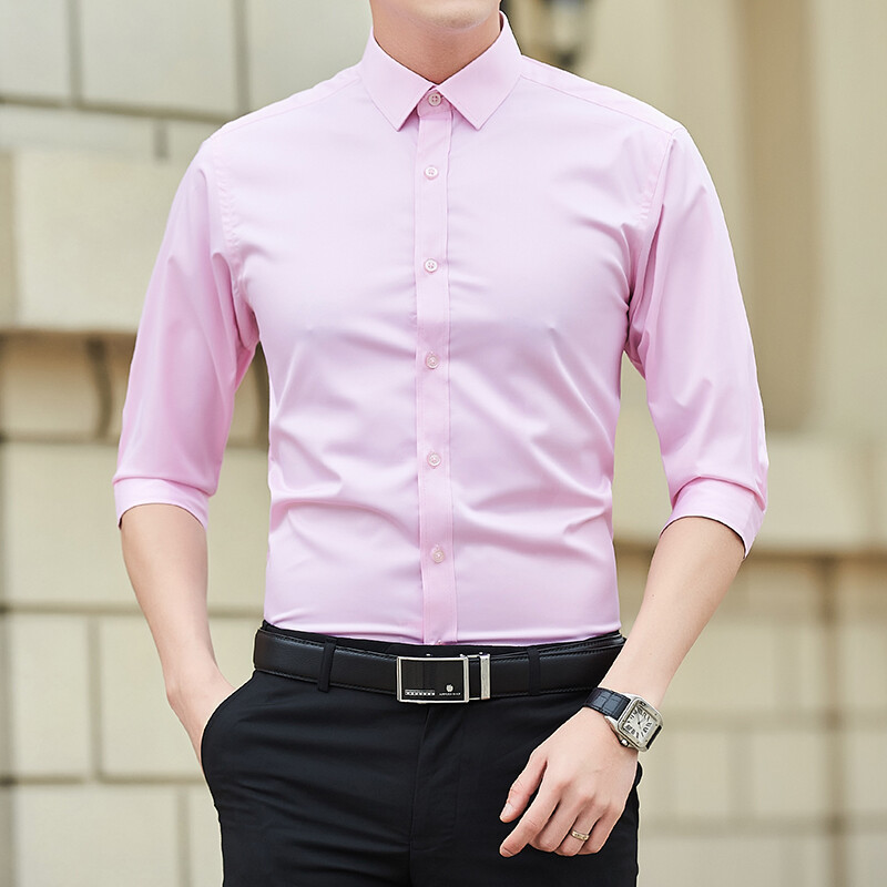 Zgodna ležerna muška košulja s 3/4 rukava na kopčanje u korejskom stilu