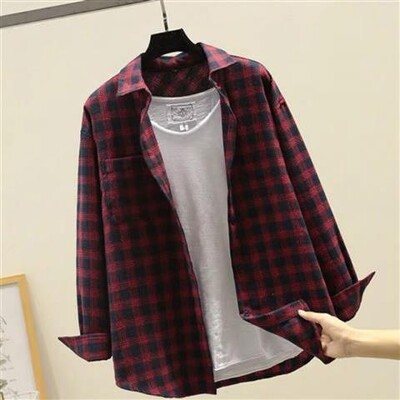 Košulje dugih rukava i bluze za muškarce Karirane elegantne pamučne normalne muške majice u društvenom korejskom stilu Novo u hipsterskoj proljetnoj odjeći