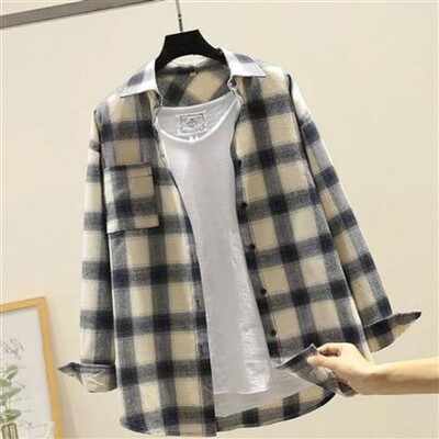 Košulje dugih rukava i bluze za muškarce Karirane elegantne pamučne normalne muške majice u društvenom korejskom stilu Novo u hipsterskoj proljetnoj odjeći