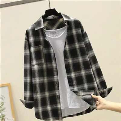 Košulje dugih rukava i bluze za muškarce Karirane elegantne pamučne normalne muške majice u društvenom korejskom stilu Novo u hipsterskoj proljetnoj odjeći