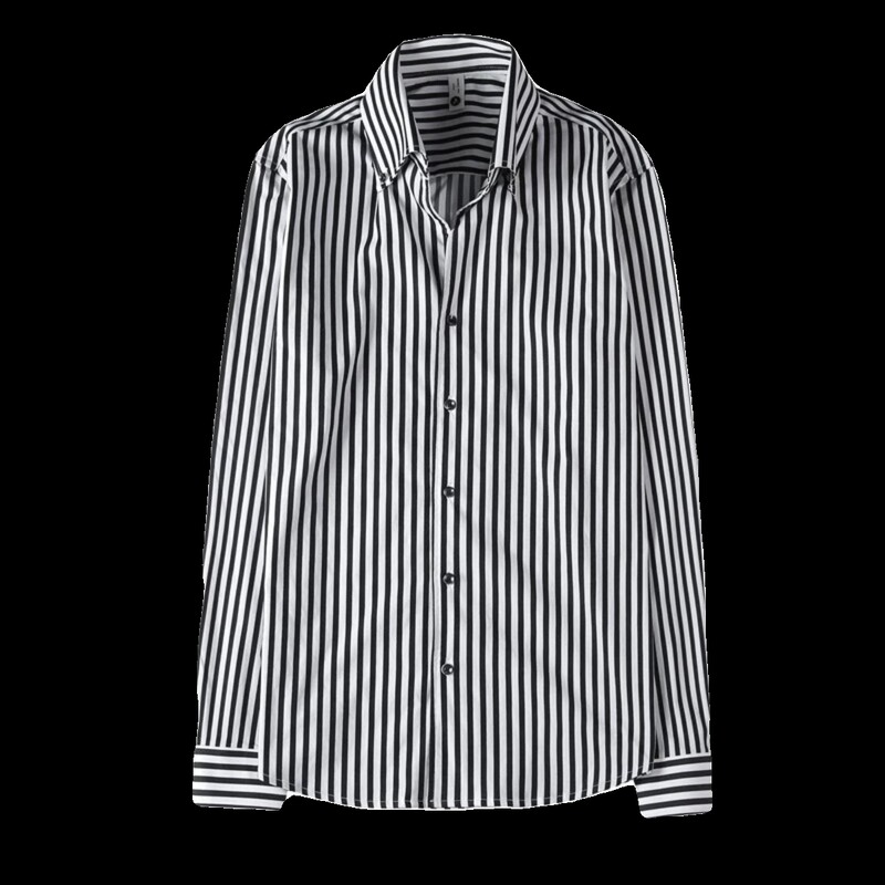 Prugasta košulja Muška jesensko-zimska košulja dugih rukava s velikim V ovratnikom Poslovno ležerna košulja Muškarci Društveno elegantna Camisa bluza