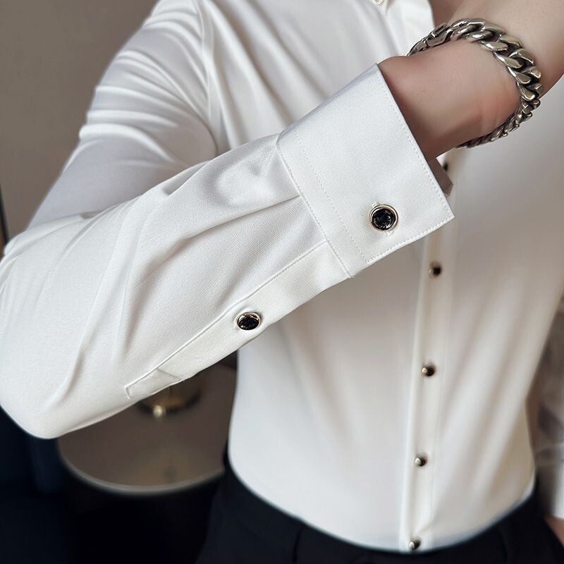 Μεγάλο μέγεθος 5XL-M Ανδρικό πουκάμισο Μόδα Απλή επαγγελματικά κοινωνικά καθημερινά πουκάμισα Τρυπάνι με κουμπιά βαμβακερά μακρυμάνικα πουκάμισα για πάρτι