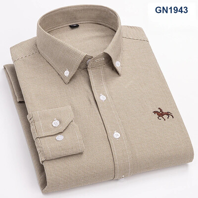 Velika veličina 6XL, 100% pamuk, korejske modne muške košulje dugih rukava, uska formalna obična košulja, prugasta karirana odjeća u obliku ptičje zube