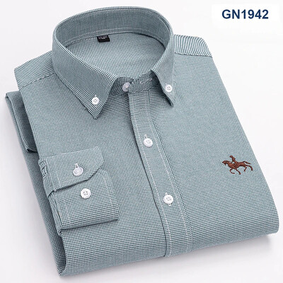 Velika veličina 6XL, 100% pamuk, korejske modne muške košulje dugih rukava, uska formalna obična košulja, prugasta karirana odjeća u obliku ptičje zube